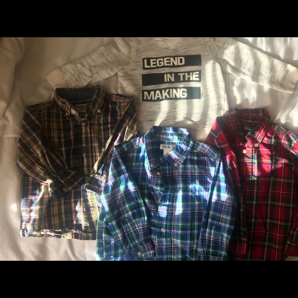 3 Polo RL Plaid Button Up’s and a Sweater